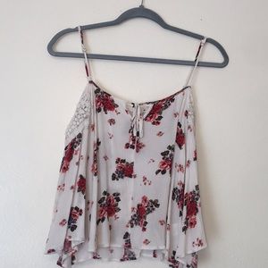 Off the shoulder floral shirt